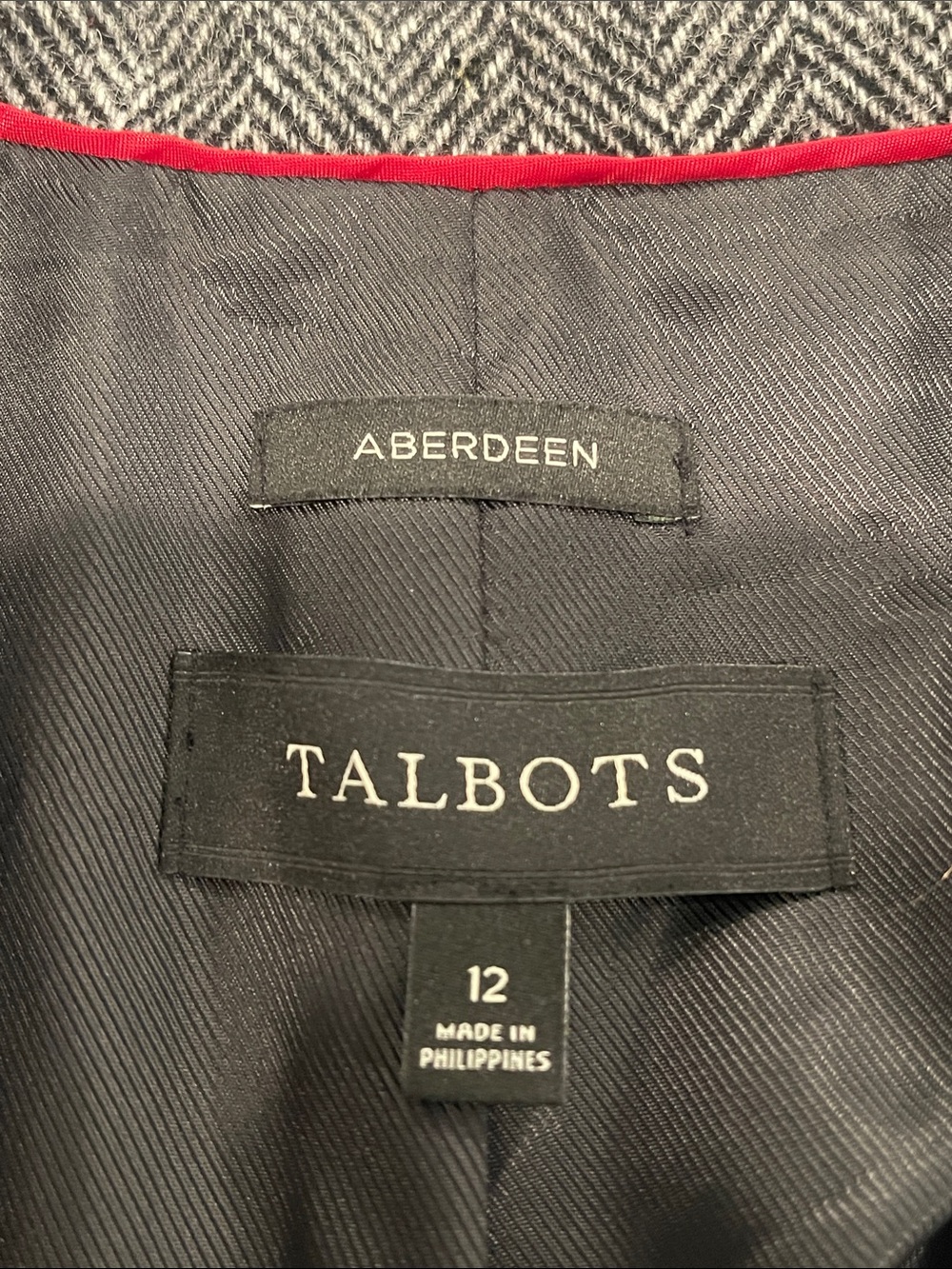 Talbots Herringbone Wool Aberdeen Shetland Blazer Size 12 - Picture 9 of 10